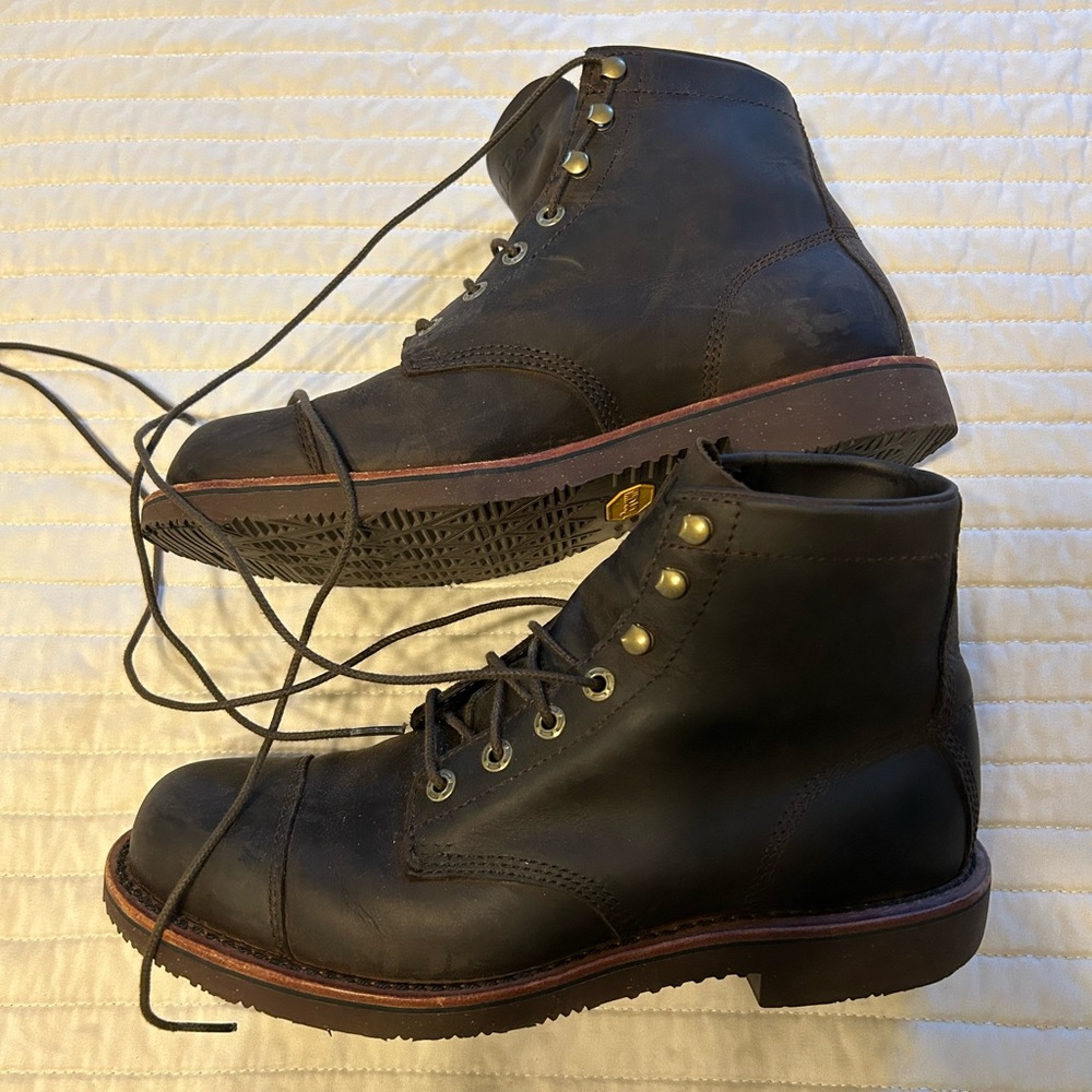 Men's LL Bean Katahdin Iron Works Engineer Boots II, 10 1/2, Medium D, Brown